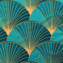 Baumwolle 100% orange-grüne Fächer  