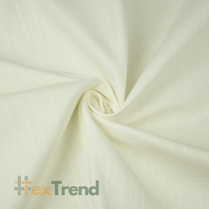 Leinen mit Baumwolle Tischdecke - 240g - 145cm - creme  