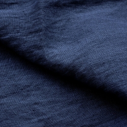 Leinen Vorhang - 340g - 137cm - marineblau  