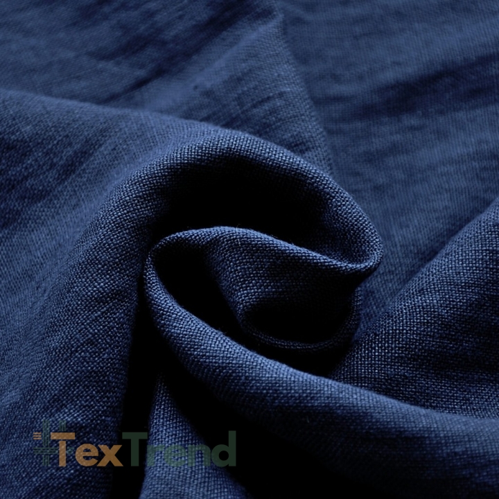 Leinen Vorhang - 340g - 137cm - marineblau  