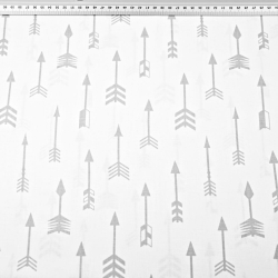 Baumwolle 100% graue Pfeile auf weißem Hintergrund  