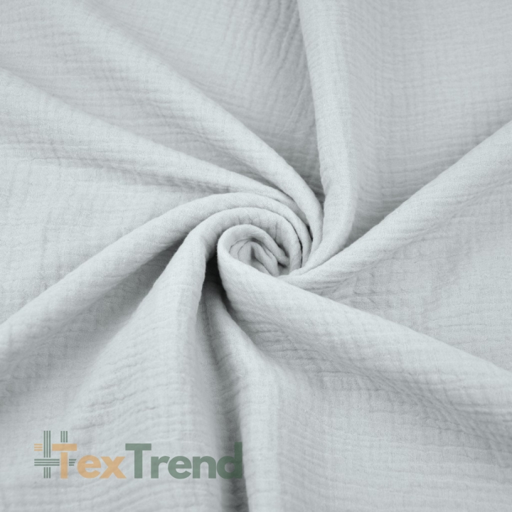 Musselin Double Gauze hellgrau (Silber)  