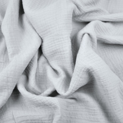 Musselin Double Gauze hellgrau (Silber)  