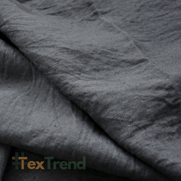 Leinen Vorhang - 450g - 140cm - dunkelgrau  