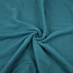 Musselin Double Gauze meeresblau (Ozean)  