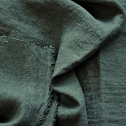 Leinen Vorhang - 350g - 137cm - dunkles olivgrün  