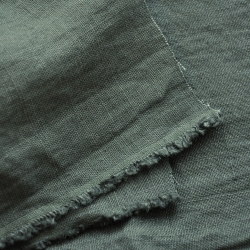 Leinen Vorhang - 350g - 137cm - dunkles olivgrün  