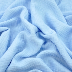 Musselin Double Gauze blau (Himmelblau)  