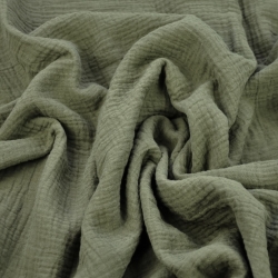 Musselin Double Gauze olivgrün (Grün)  