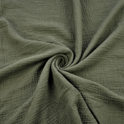 Musselin Double Gauze olivgrün (Grün)  