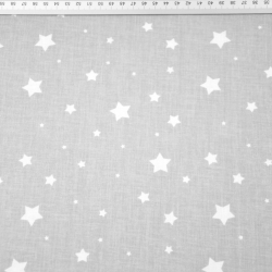 Baumwolle 100% verschiedene Sterne weiß auf grauem Hintergrund  
