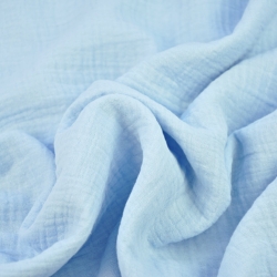 Musselin Double Gauze hellblau (Babyblau)  