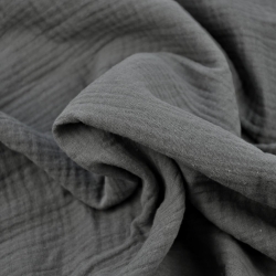 Musselin Double Gauze grau (Grau)  