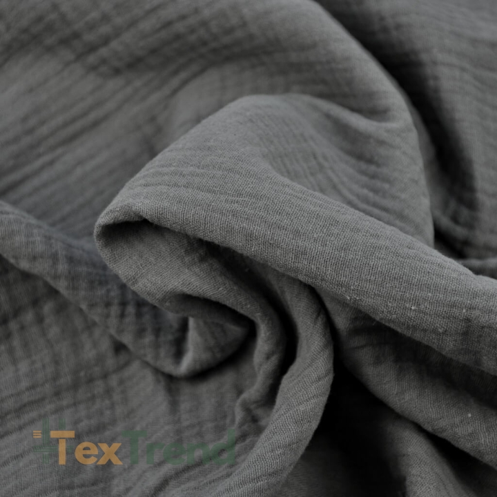 Musselin Double Gauze grau (Grau)  