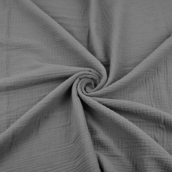 Musselin Double Gauze grau (Grau)  