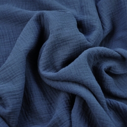 Musselin Double Gauze navy (Marine)  