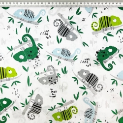 Baumwolle 100% Chamäleons grün-blau  