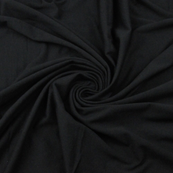 Interlock-Jersey einfarbig Schwarz  