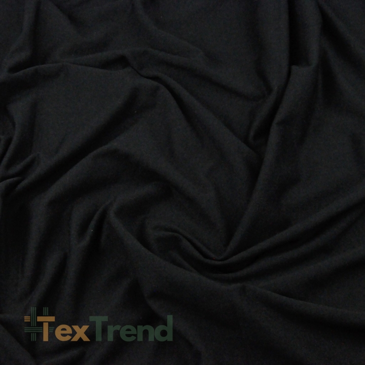 Interlock-Jersey einfarbig Schwarz  