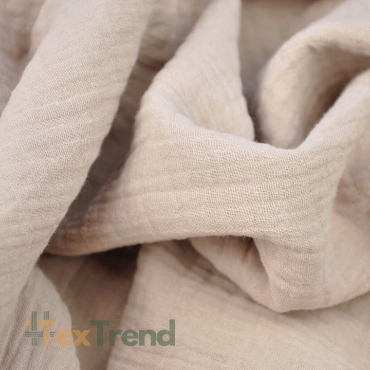 Musselin Double Gauze beige-rosa (Kakao)  