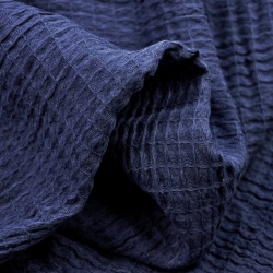 Waffelstoff - Marine  