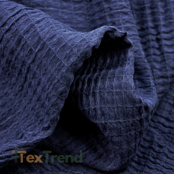 Waffelstoff - Marine  