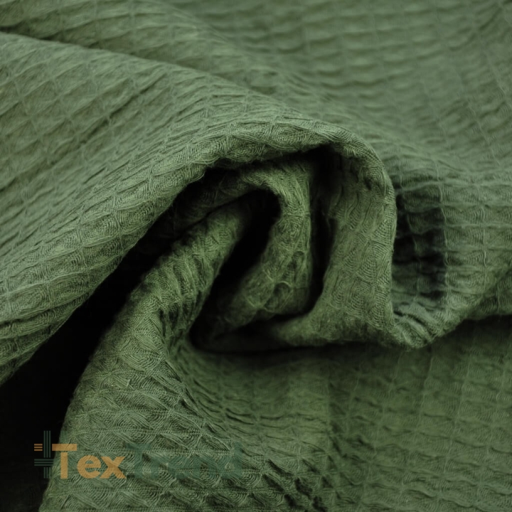 Waffelstoff - Flaschengrün  