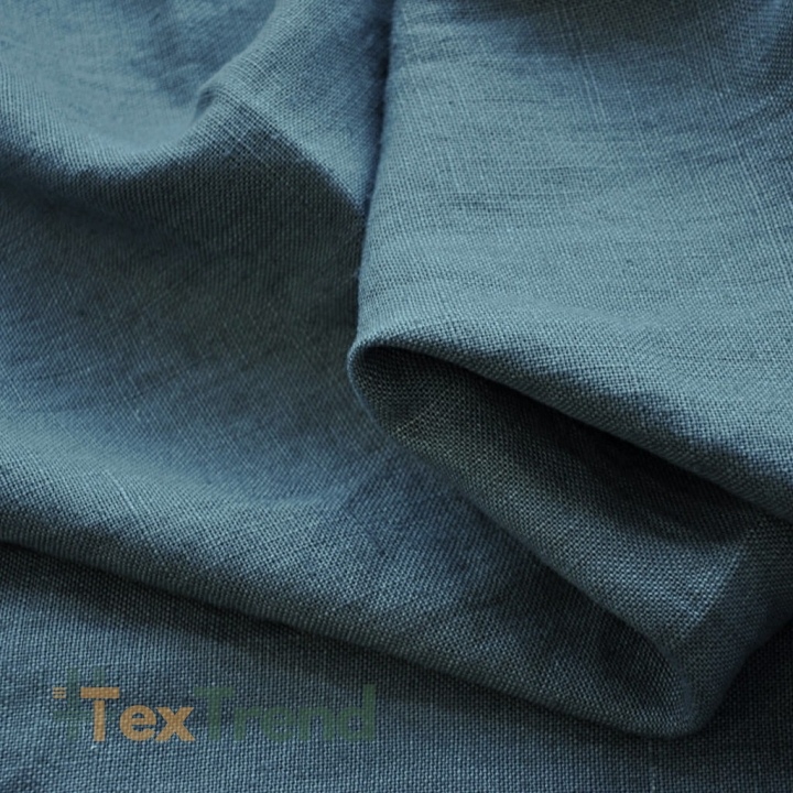 Leinen Vorhangstoff - 340g - 140cm - dunkelmeergrün  