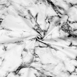 Baumwolle 100% graue Marmorierung auf weißem Hintergrund - 220 cm  