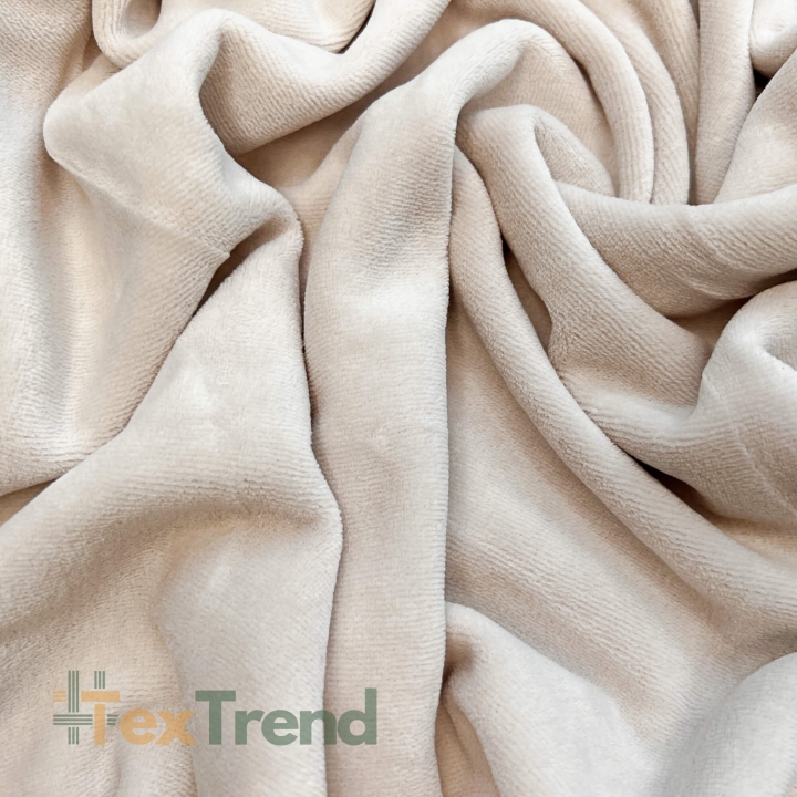 Baumwollvelours - hellbeige (Beige)  