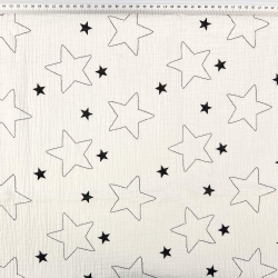 Musselin Double Gauze bedruckt mit Sternchenumrissen  