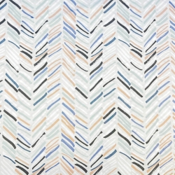 100% Baumwolle mit pastellfarbenen Streifen auf hellgrauem Hintergrund  