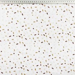 100% Baumwolle mit Streifen und Punkten in braun-beigen Farben