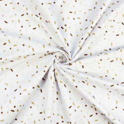 100% Baumwolle mit Streifen und Punkten in braun-beigen Farben