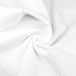 Steifer Waffelstoff aus Baumwolle in Weiß  