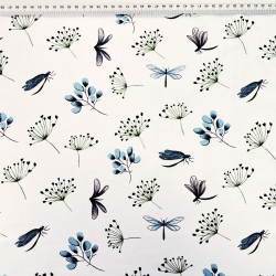 Baumwolle 100% Insekten mit Zweigen auf weißem Hintergrund  