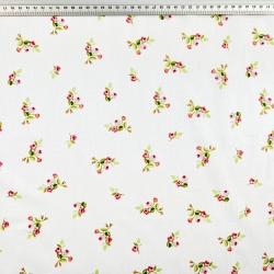 Baumwolle 100% Mini-Rosenstrauß auf weißem Hintergrund  