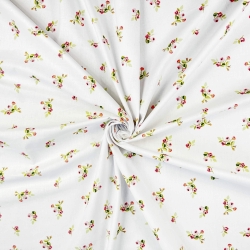 Baumwolle 100% Mini-Rosenstrauß auf weißem Hintergrund  