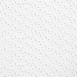 Baumwolle 100% graue Sternchen auf weißem Hintergrund  