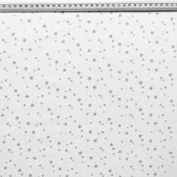 Baumwolle 100% graue Sternchen auf weißem Hintergrund  