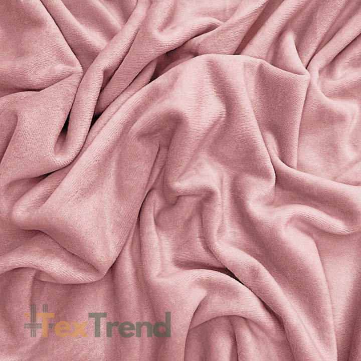 Baumwolle Velours - schmutziges Rosa (Retro Pink)  