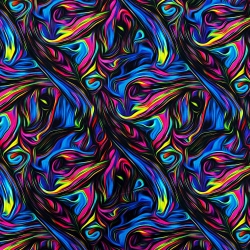 Jersey Loop Digitaldruck - abstrakt blau-rosa auf schwarzem Hintergrund  