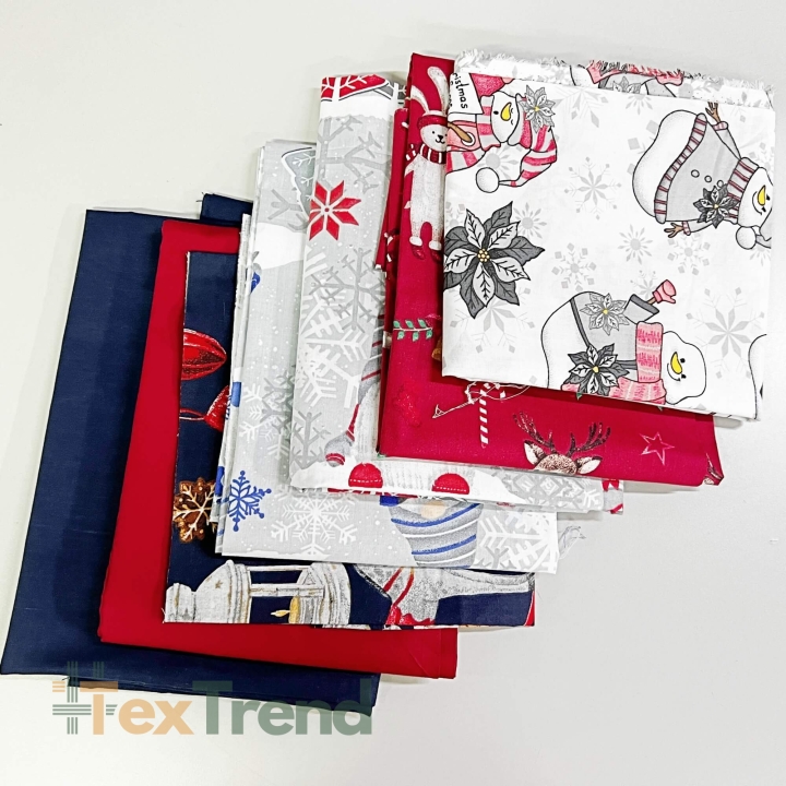 Baumwollstoffreste MIX Weihnachten, Reste - 1kg  