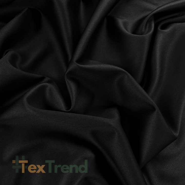 Premium-Satin schwarz 225cm (sanforisiert)  