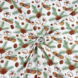 Baumwolle 100% Weihnachtsmuster Baumwollblumen mit Zimt  