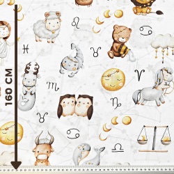 Baumwolle 100% Tiere Sternzeichen auf weißem Hintergrund  