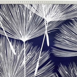 Baumwolle 100% Pusteblumen Fächer weiß auf dunkelblauem Hintergrund