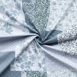 Baumwolle 100% Patchwork salbeigrün grau  