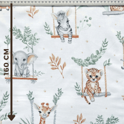 Baumwolle 100% afrikanische Tiere auf Schaukeln  