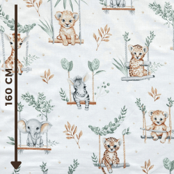 Baumwolle 100% afrikanische Tiere auf Schaukeln  